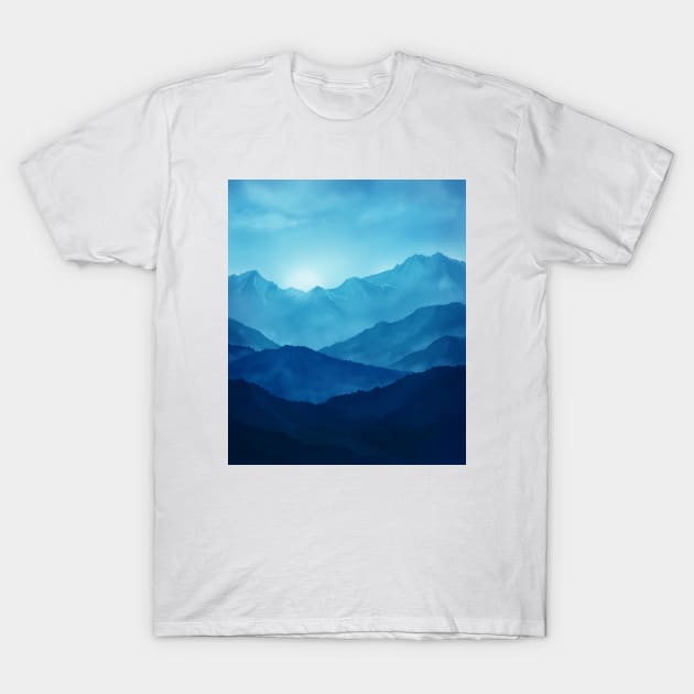 Blue mountain landscape T-Shirt by consequat